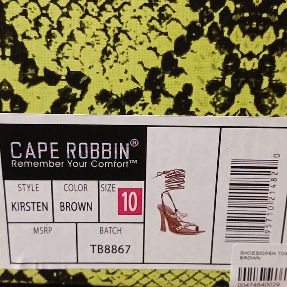 Cape Robbin Brown Strappy Heels with Gold Chain - Picture 10 of 11